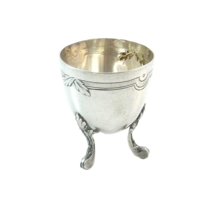 antique french sterling silver egg cup or egg holder 9053