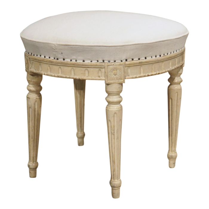 antique gustavian style painted stool circa 1870 6566