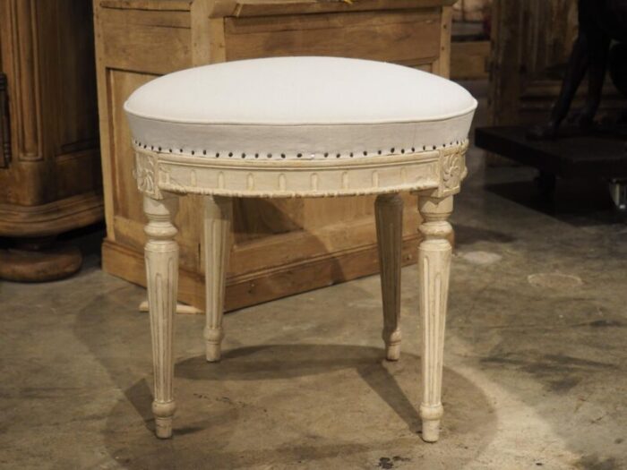 antique gustavian style painted stool circa 1870 7006