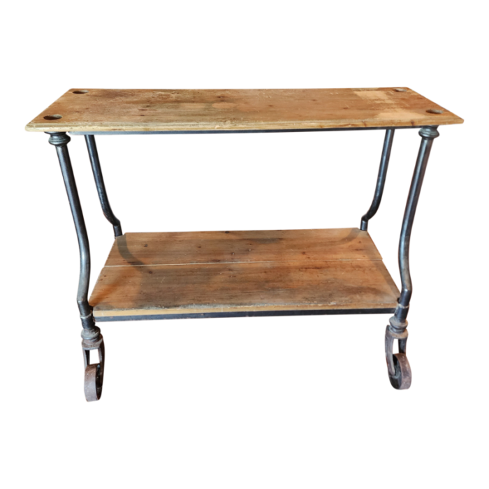 antique industrial display table 1476