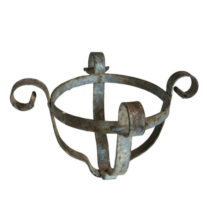 antique iron vase holders set of 2 1