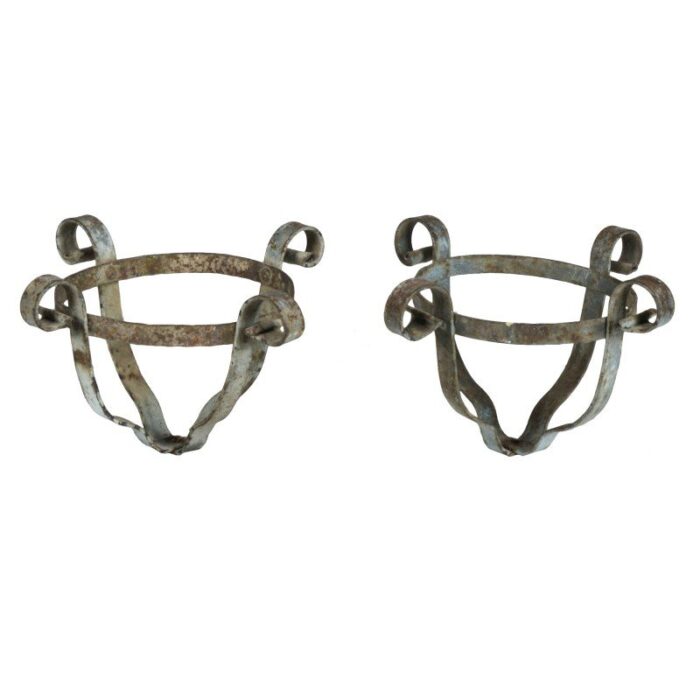 antique iron vase holders set of 2 4