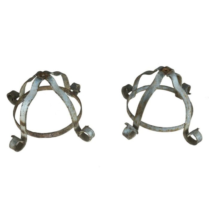 antique iron vase holders set of 2 5