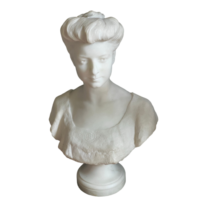 antique marble statue sculpture of a victorian woman 5980