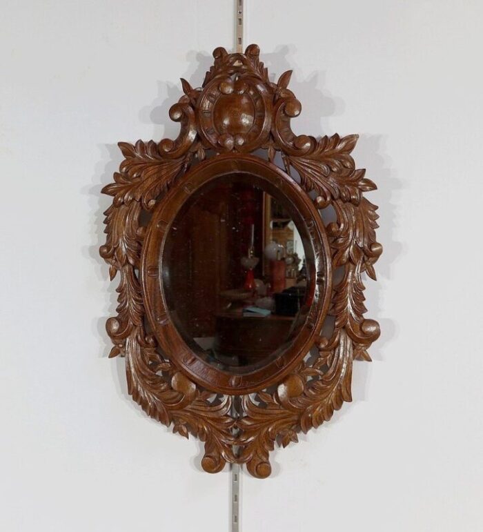 antique oak mirror 1890s 1