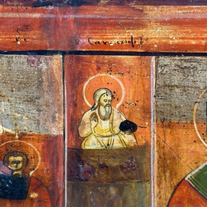 antique quadripartite icon painting 3364