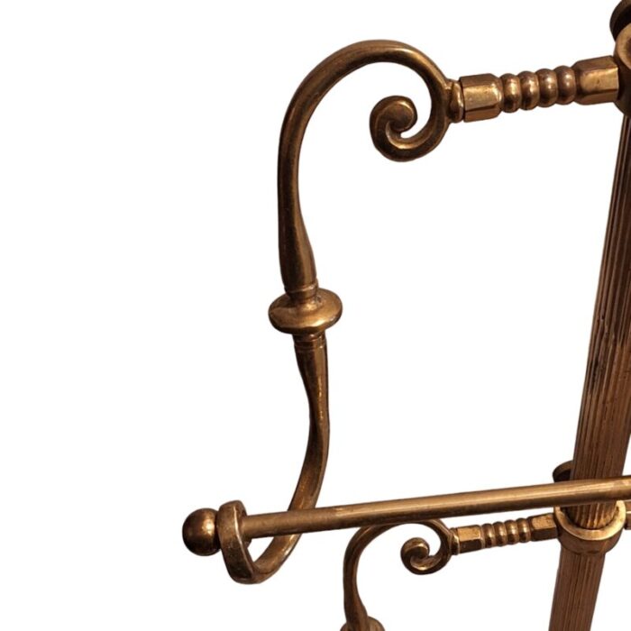 antique solid brass floor standing towel bar holder 4329