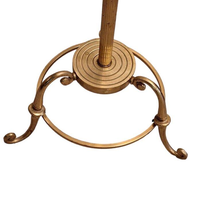 antique solid brass floor standing towel bar holder 4847