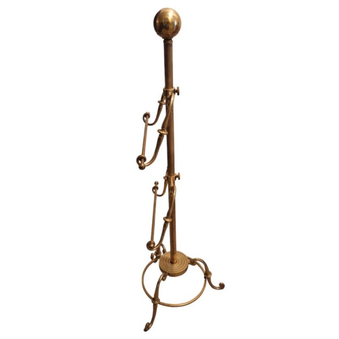 antique solid brass floor standing towel bar holder 7437