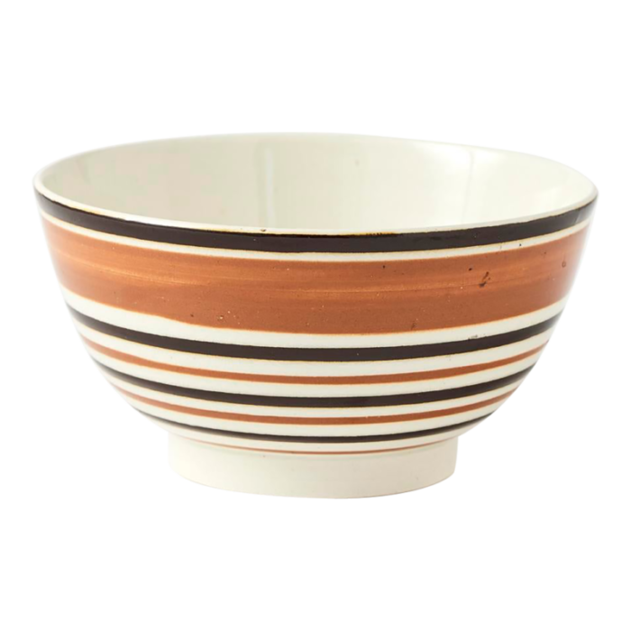 antique striped mochaware bowl 0913