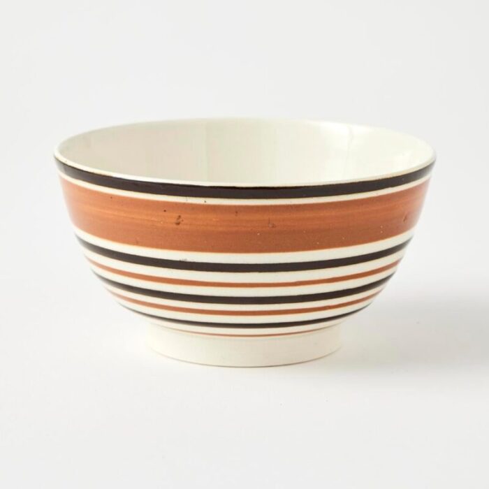 antique striped mochaware bowl 6551