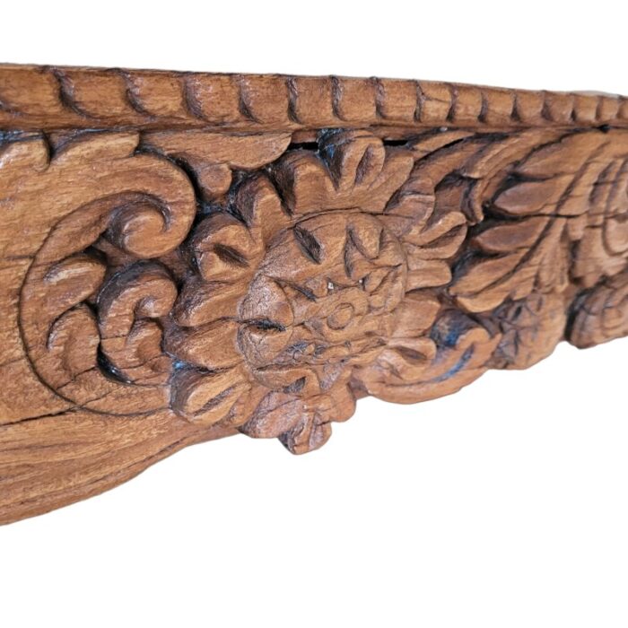 antique table top with floral carving 2