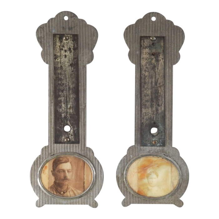 antique thermometer picture frames a pair 5811