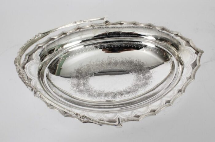 antique victorian silver plated fruit basket 19th century 4