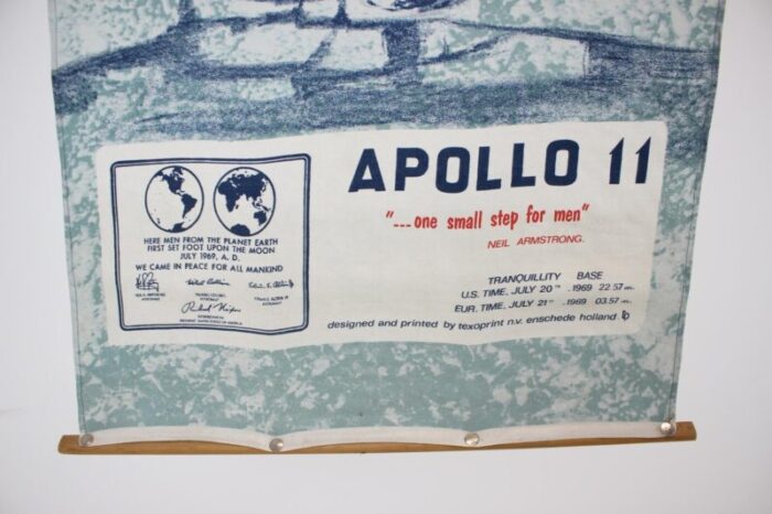 apollo 11 first on the moon texoprint cloth 1970 5