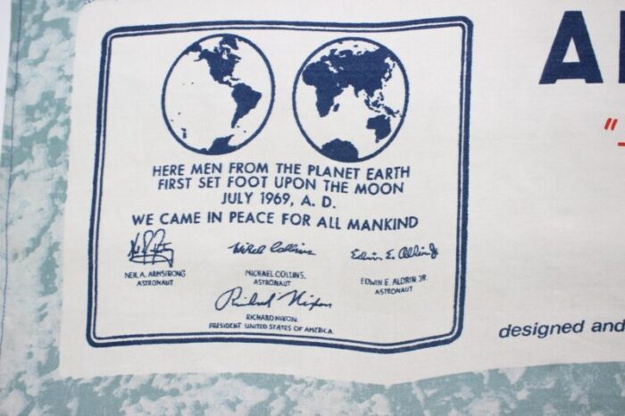 apollo 11 first on the moon texoprint cloth 1970 6