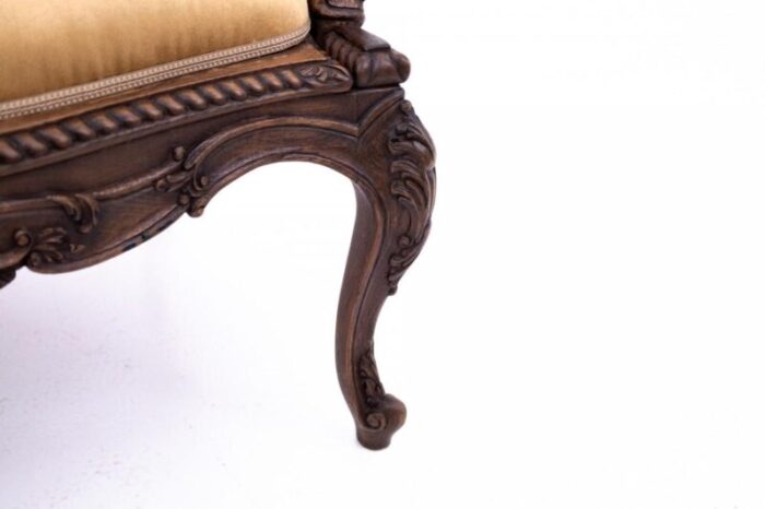 armchair with footstool france 1880s set of 2 0129