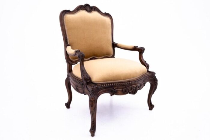 armchair with footstool france 1880s set of 2 1027