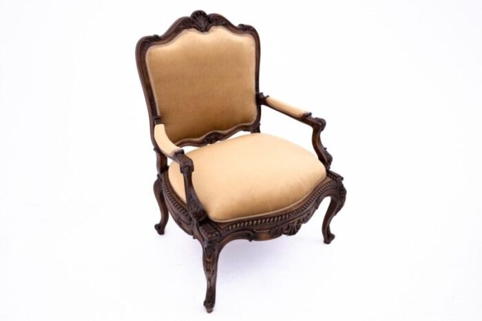 armchair with footstool france 1880s set of 2 6294