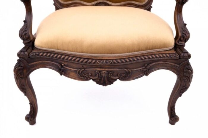 armchair with footstool france 1880s set of 2 8081