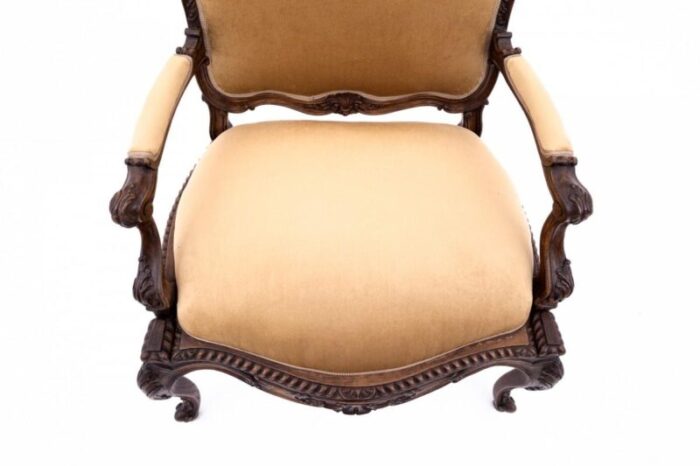 armchair with footstool france 1880s set of 2 9313