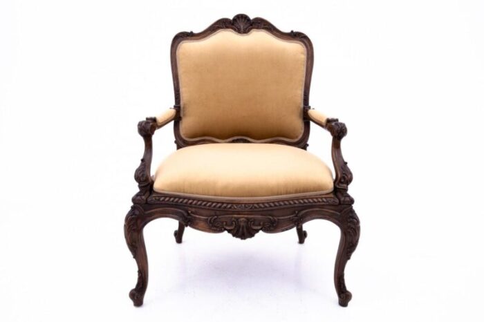 armchair with footstool france 1880s set of 2 9859