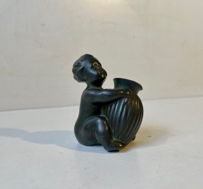 art deco baby girl figurine with pen holder from just andersen 1930s 1