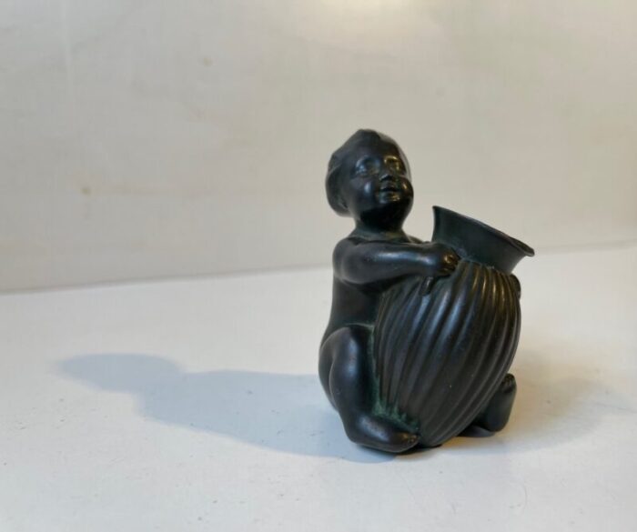 art deco baby girl figurine with pen holder from just andersen 1930s 3