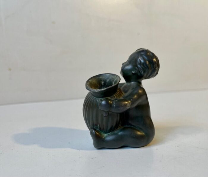 art deco baby girl figurine with pen holder from just andersen 1930s 4