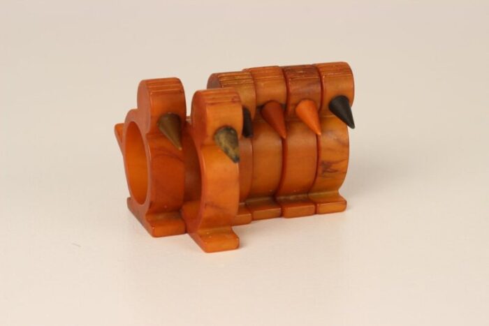 art deco bakelite napkin rings 1920s set of 6 12