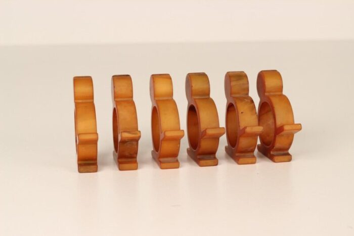 art deco bakelite napkin rings 1920s set of 6 3