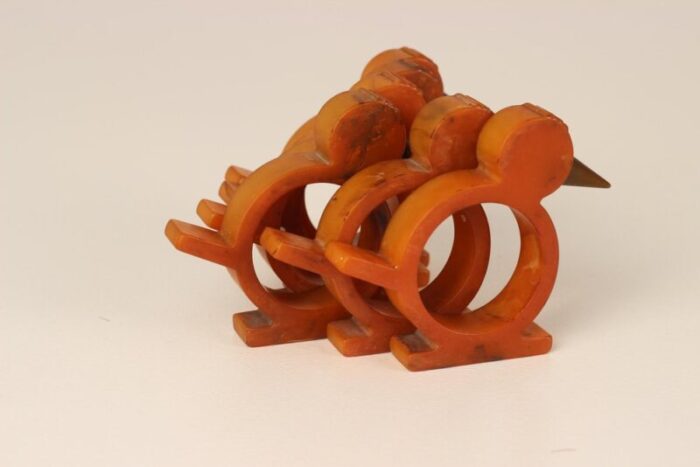 art deco bakelite napkin rings 1920s set of 6 5