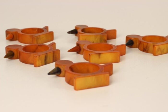 art deco bakelite napkin rings 1920s set of 6 6