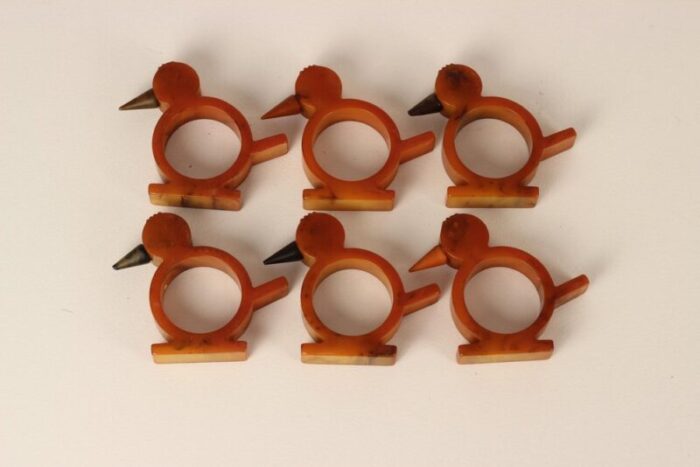 art deco bakelite napkin rings 1920s set of 6 9