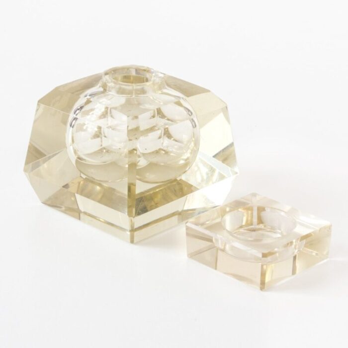 art deco crystal glass inkwell 1930s 3