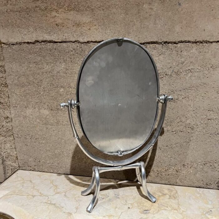 art deco faux silver bamboo table vanity mirror 3216