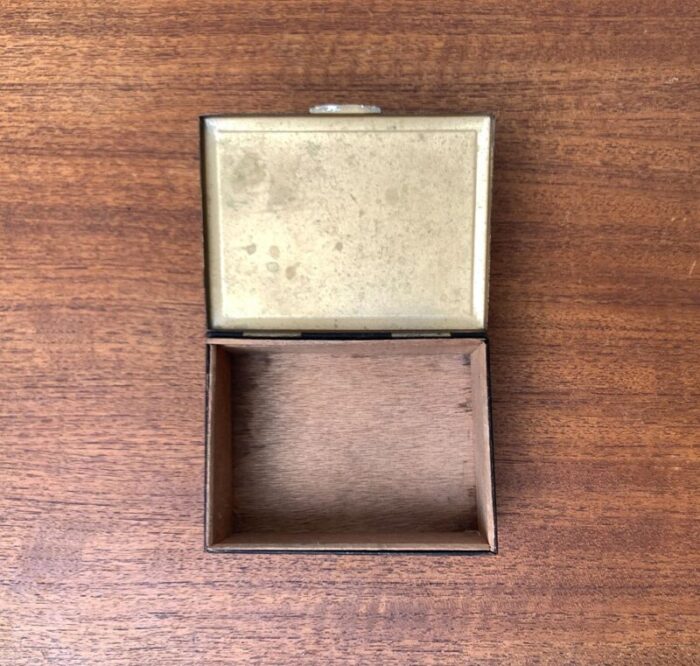 art deco metal and wood box 1930s 14