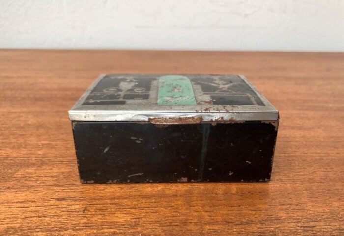 art deco metal and wood box 1930s 4