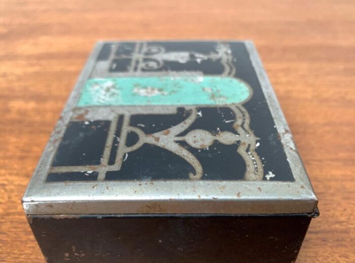 art deco metal and wood box 1930s 7