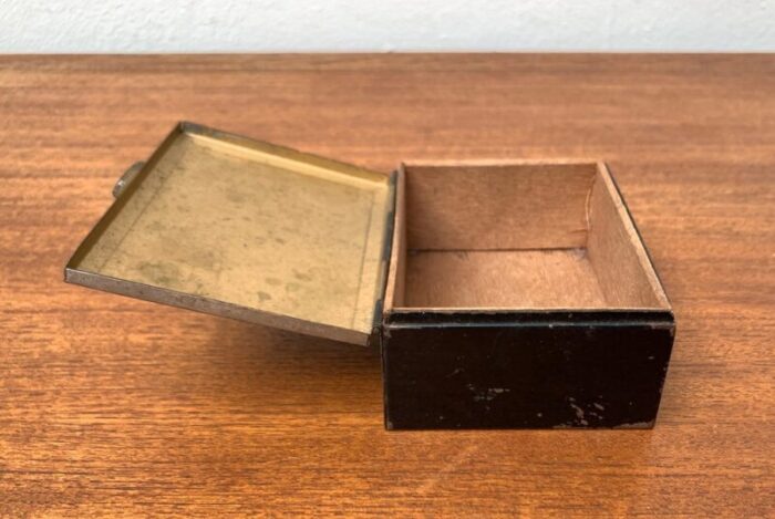 art deco metal and wood box 1930s 8