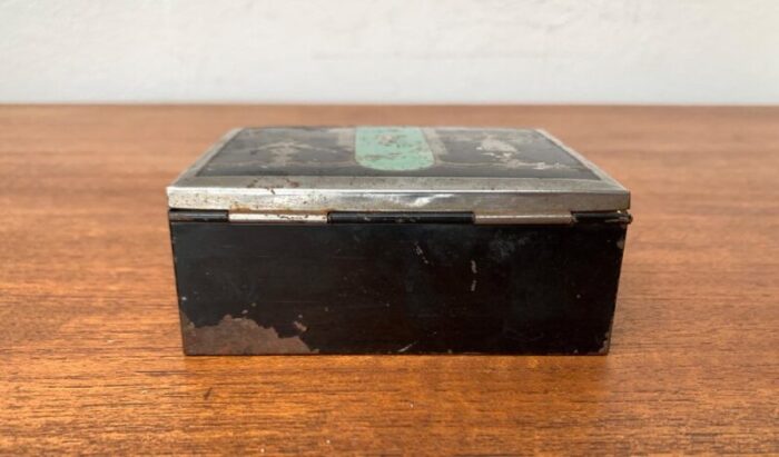 art deco metal and wood box 1930s 9