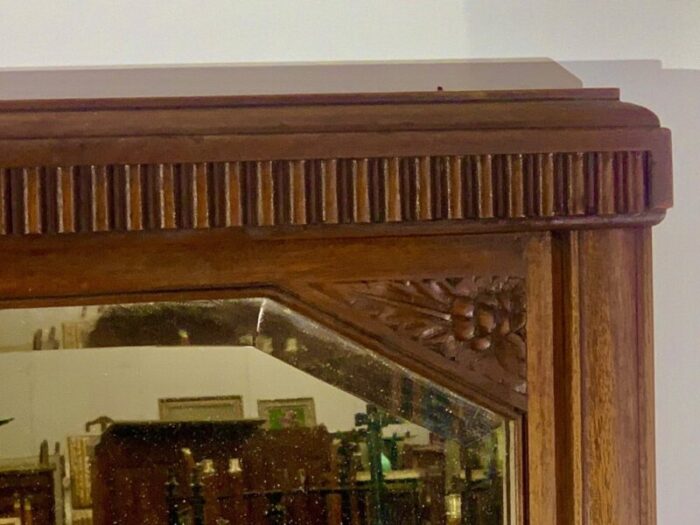 art deco mirror in bevel and wood 6