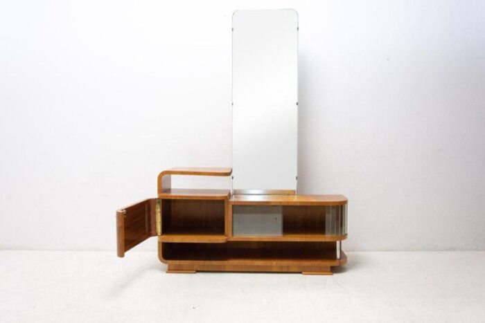 art deco walnut dressing table 1940s 4237