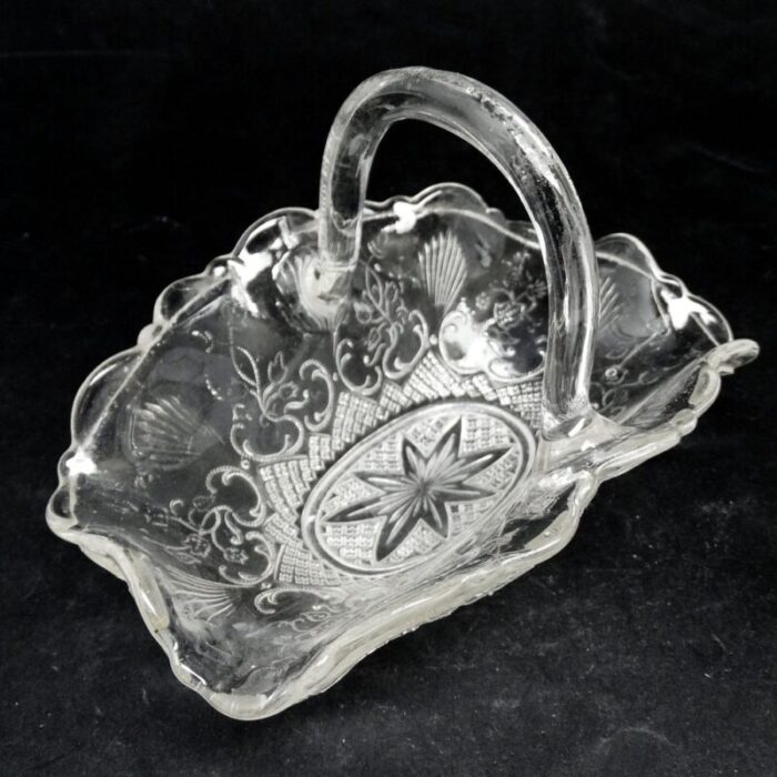 art nouveau basket from zabkowice glassworks poland 1930s 9