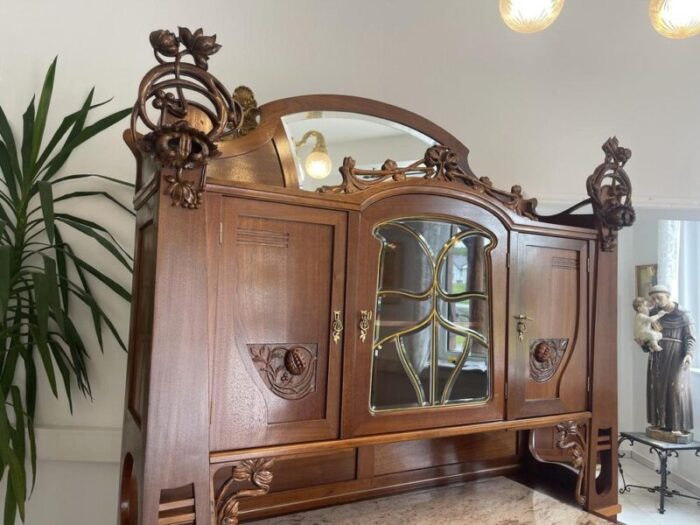 art nouveau bookcase display cabinet 3753