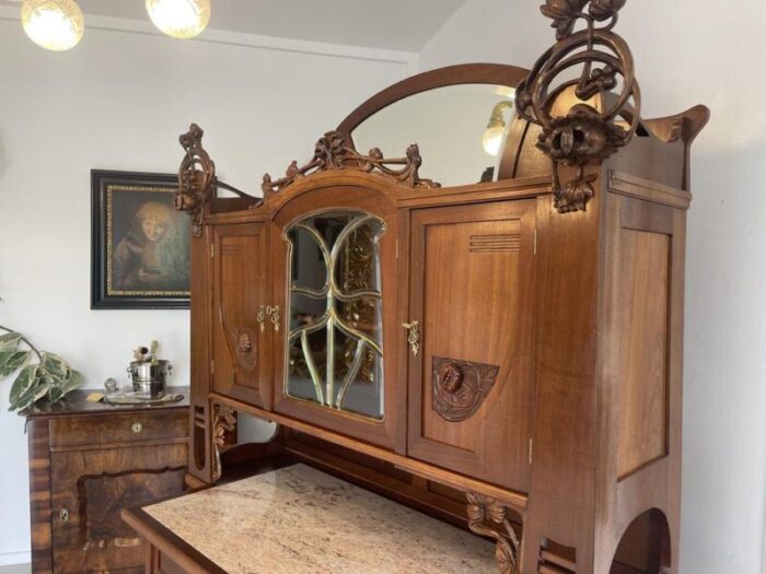 art nouveau bookcase display cabinet 4863