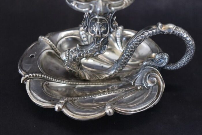 art nouveau candleholder in sterling silver by wilhelm binder 1890s 4