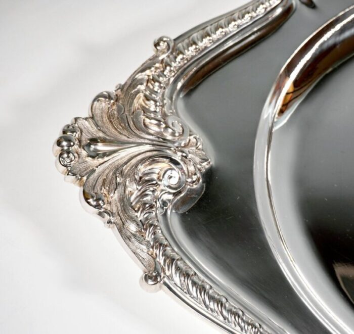 art nouveau diamond shaped silver tray by j c klinkosch vienna 1900 5