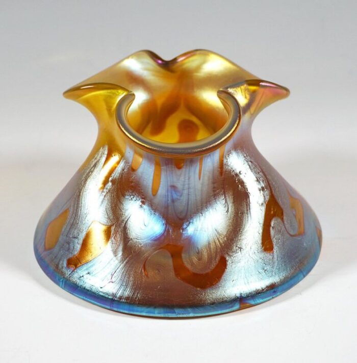 art nouveau glass bronze vase from loetz former austria hungary 1900s 2