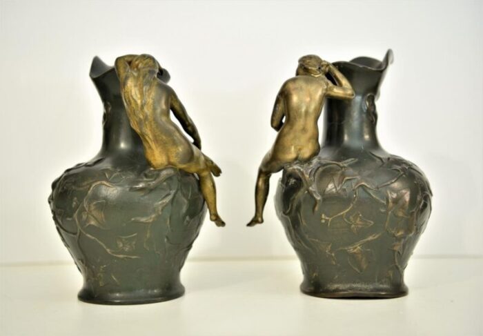 art nouveau pitchers from charles theodore perron 1900s set of 2 2